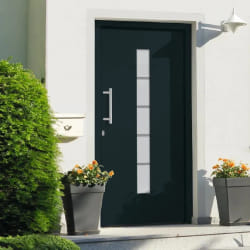 vidaXL Porte d'entrée 110x210 Aluminium/PVC - Anthracite