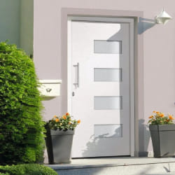 vidaXL Porte d'entrée - Aluminium et PVC Blanc 110x210 cm