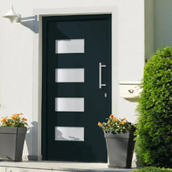 vidaXL Porte d'entrée Aluminium et PVC Anthracite 100x210 cm