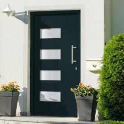 VidaXL Porte d'entrée aluminium PVC - Anthracite - 110x210 cm