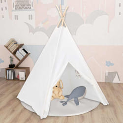 Vidaxl - Tente tipi d'enfants avec sac Peau de pêche Blanc 120x120x150cm