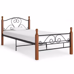 vidaXL Cadre de lit sans matelas noir métal 90x200 cm - 90 x 200 cm