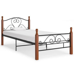 vidaXL Cadre de lit sans matelas noir métal 90x200 cm - 90 x 200 cm