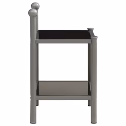 VidaXL 325073 Table de nuit et table de chevet Gris, Noir