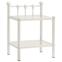 VidaXL 325074 Table de nuit et table de chevet Transparent, Blanc
