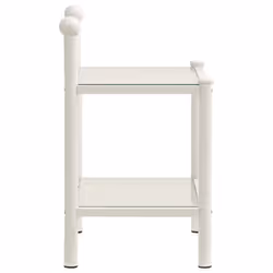 VidaXL 325074 Table de nuit et table de chevet Transparent, Blanc