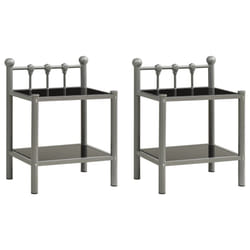 VidaXL 325077 Table de nuit et table de chevet Gris, Noir