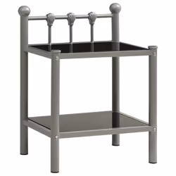 VidaXL 325077 Table de nuit et table de chevet Gris, Noir