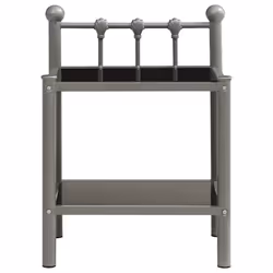 VidaXL 325077 Table de nuit et table de chevet Gris, Noir