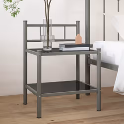 VidaXL 325089 Table de nuit et table de chevet Gris, Noir