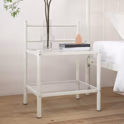 VidaXL 325090 Table de nuit et table de chevet Transparent, Blanc