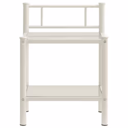 VidaXL 325090 Table de nuit et table de chevet Transparent, Blanc