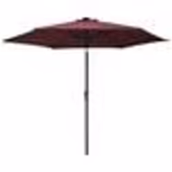 vidaXL Parasol de jardin avec lumières LED mât en acier rouge bordeaux - TU