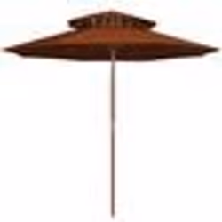vidaXL Parasol à deux étages avec mât en bois terre cuite 270 cm - TU