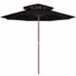 vidaXL Parasol à deux étages avec mât en bois noir 270 cm - TU