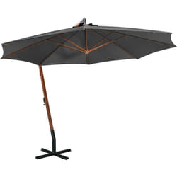 Vidaxl - Parasol suspendu avec mât Anthracite 3,5x2,9 m Bois de sapin