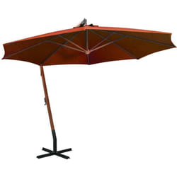 Parasol suspendu avec mât Terre cuite 3,5x2,9 m Bois de sapin Vidaxl