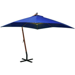 Vidaxl - Parasol suspendu avec mât Bleu azuré 3x3 m Bois de sapin massif