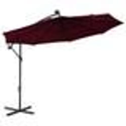 vidaXL Parasol de jardin en porte-à-faux et lumières LED mât en acier - TU
