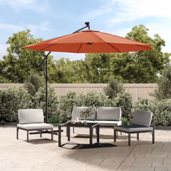 Cet élégant parasol suspendu avec lumières LED est parfait pour créer de l'ombre et vous protéger des rayons UV nocifs. Fabri ...