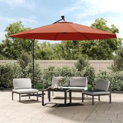 Parasol de jardin en porte-à-faux avec lumières led terre cuite - Vidaxl