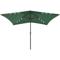Parasol de jardin avec led et mât en acier Vert 2x3 m Vidaxl