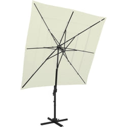 Parasol de jardin à 4 niveaux avec mât en aluminium sable Vidaxl