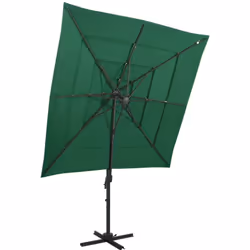 Ce parasol de jardin à 4 niveaux de jardin est un choix parfait pour vous protéger contre les rayons UV et la pluie. Vous pou ...
