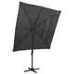 vidaXL Parasol de jardin à 4 niveaux avec mât en aluminium anthracite - TU