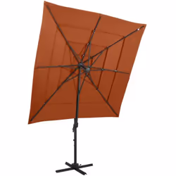 Ce parasol de jardin à 4 niveaux de jardin est un choix parfait pour vous protéger contre les rayons UV et la pluie. Vous pou ...