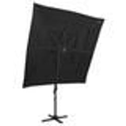 vidaXL Parasol de jardin à 4 niveaux avec mât en aluminium noir - TU