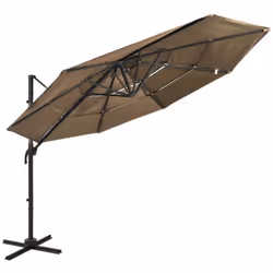 Ce parasol de jardin à 4 niveaux de jardin est un choix parfait pour vous protéger contre les rayons UV et la pluie. Vous pou ...