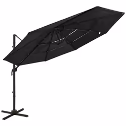 Ce parasol de jardin à 4 niveaux de jardin est un choix parfait pour vous protéger contre les rayons UV et la pluie. Vous pou ...