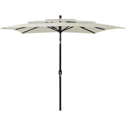 Parasol à 3 niveaux avec mât en aluminium Sable 2,5x2,5 m - Vidaxl