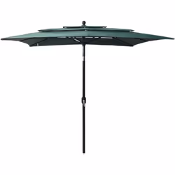 Ce parasol de jardin à 3 niveaux de jardin est un choix parfait pour vous protéger contre les rayons UV et la pluie. Vous pou ...