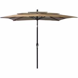 Ce parasol à 3 niveaux de jardin est un choix parfait pour vous protéger contre les rayons UV et la pluie. Vous pouvez l’inst ...