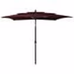 vidaXL Parasol de jardin à 3 niveaux mât en aluminium rouge bordeaux - TU