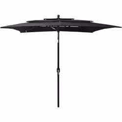 Ce parasol à 3 niveaux de jardin est un choix parfait pour vous protéger contre les rayons UV et la pluie. Vous pouvez l'inst ...