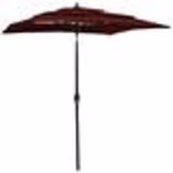 vidaXL Parasol de jardin à 3 niveaux mât en aluminium rouge bordeaux - TU