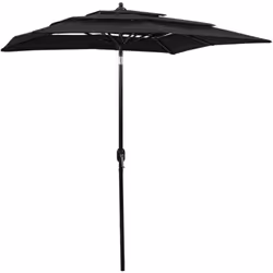 Ce parasol de jardin à 3 niveaux de jardin est un choix parfait pour vous protéger contre les rayons UV et la pluie. Vous pou ...