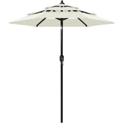 Parasol à 3 niveaux avec mât en aluminium Sable 2 m
