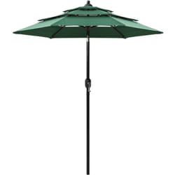 Parasol à 3 niveaux avec mât en aluminium Vert 2 m