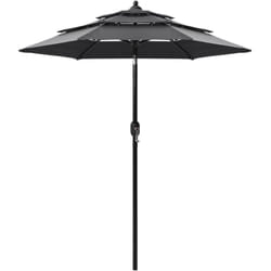vidaXL Parasol de jardin à 3 niveaux avec mât en aluminium anthracite