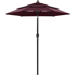 Parasol de jardin à 3 niveaux mât en aluminium rouge bordeaux Vidaxl