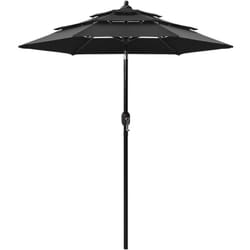 Vidaxl - Parasol à 3 niveaux avec mât en aluminium Noir 2 m