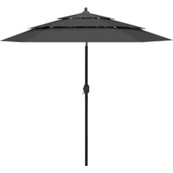 Parasol à 3 niveaux avec mât en aluminium Anthracite 2,5 m - Vidaxl