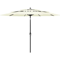 Parasol de jardin à 3 niveaux avec mât en aluminium sable 3 m Vidaxl