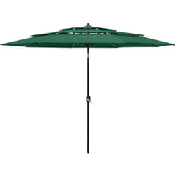 Parasol à 3 niveaux avec mât en aluminium Vert 3 m