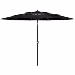 Ce parasol à 3 niveaux de jardin est un choix parfait pour vous protéger contre les rayons UV et la pluie. Vous pouvez l'inst ...