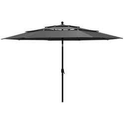 Parasol de jardin à 3 niveaux avec mât en aluminium anthracite Vidaxl